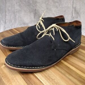 Kenneth Cole Reaction Navy Dark Blue Suede Leather Chukka Ankle Boots US Sz 12.5